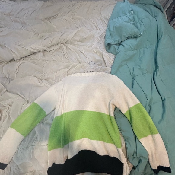 Talbots White, Lime, and Black Sweater - Picture 2 of 6